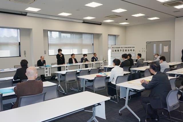 立候補予定者説明会 東近江市長選4陣営