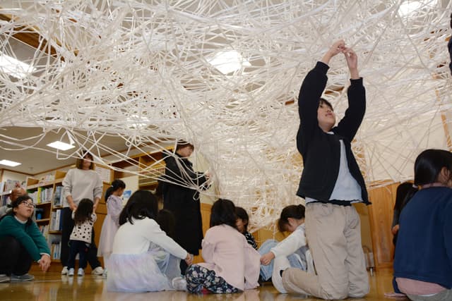 クモの巣つくったよ