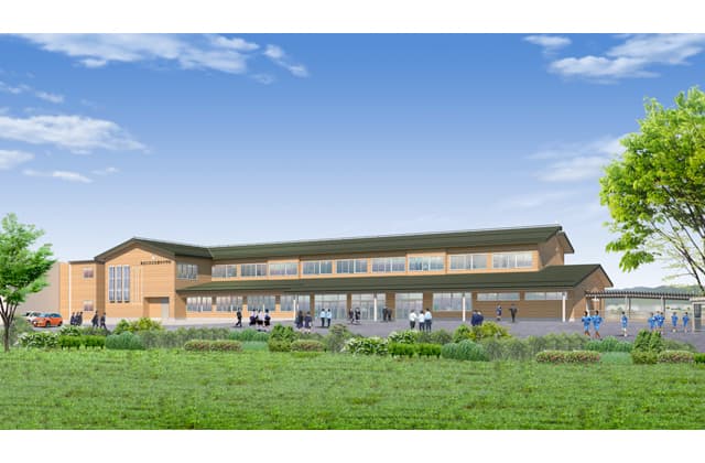 永源寺中 普通教室棟は来年3月完成