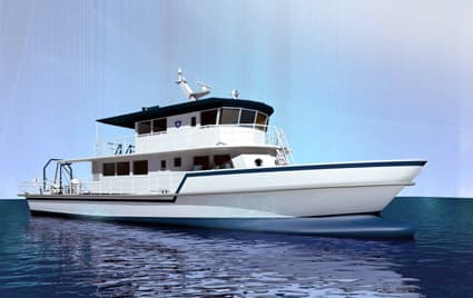 県が来年1月竣工に向け新水質実験調査船を建造中